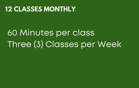 12 Classes Monthly - 60 Minutes Per Class