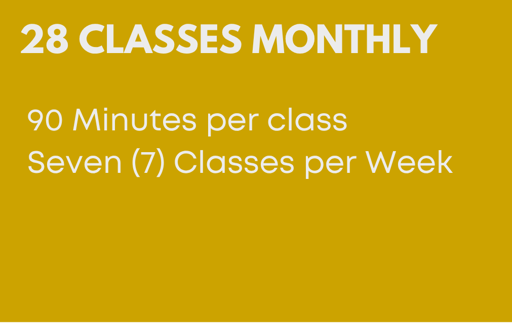 28 Classes Monthly - 90 Minutes Per Class